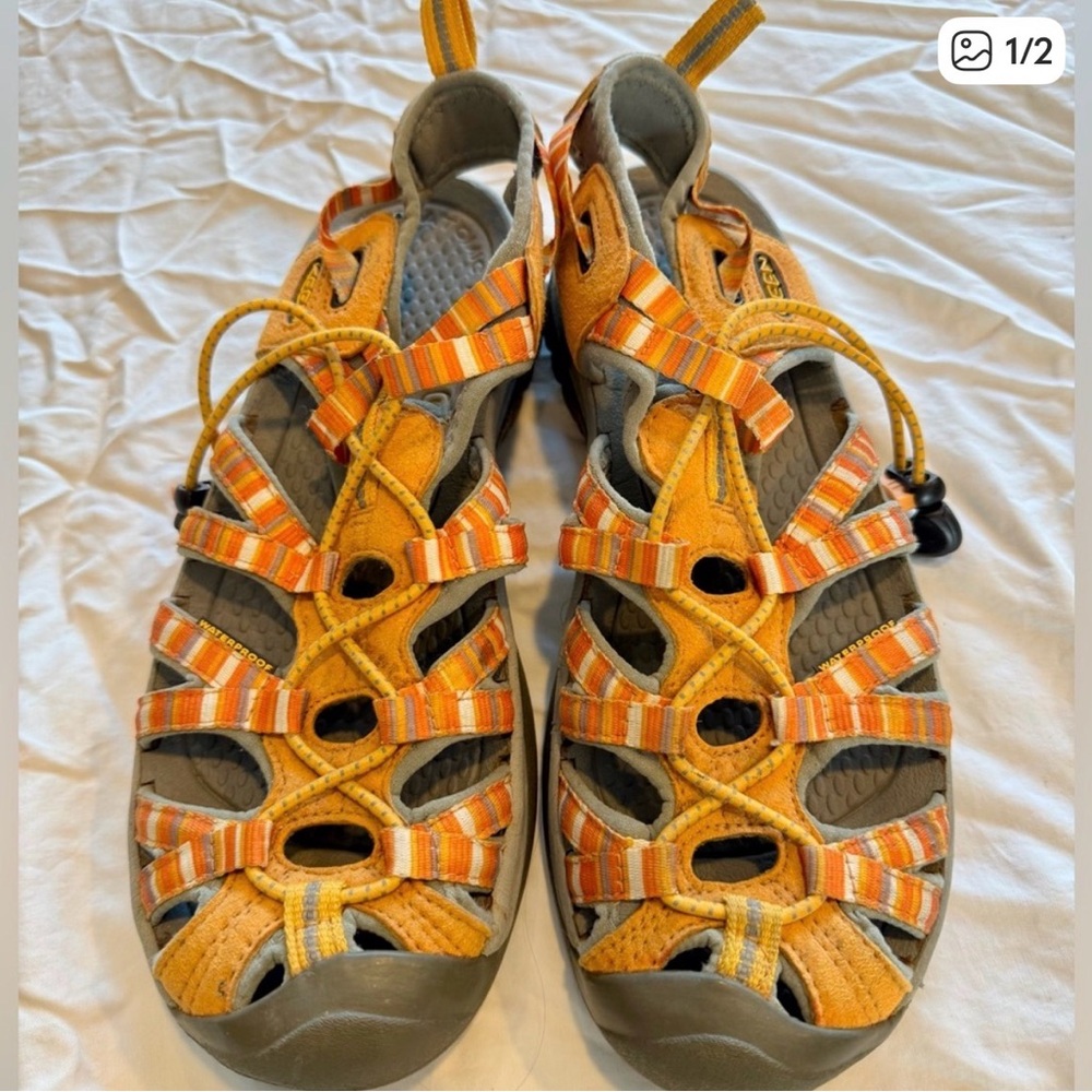 Keen Whisper - Orange Striped Outdoor Sport Water Sandals